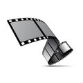 Vector film strip reel. Movie cinema 3d filmstrip tape background