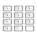 Vector film strip set. Royalty Free Stock Photo