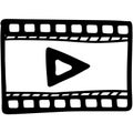Vector Filmstrip with Play Button for Media and Multimedia Projects Royalty Free Stock Photo