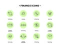 Vector finance illustration. Forfaiting icons set, leasing, factoring, money transfers Royalty Free Stock Photo