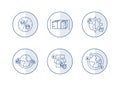 Vector finance illustration. Forfaiting icons set, money transfers Royalty Free Stock Photo