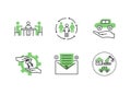 Vector finance illustration. Leasing, factoring icons set Royalty Free Stock Photo