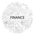 Vector Finance pattern with word. Finance background