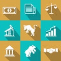 Vector financial icons in trendy flat style