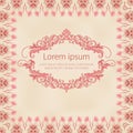 Vector fine floral square frame. Decorative element for invitations and cards. Border element Royalty Free Stock Photo