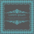 Vector fine floral square frame. Decorative element for invitations and cards. Border element Royalty Free Stock Photo