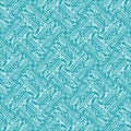 Vector fine woven texture seamless pattern background. Organic brush stroke effect cloth backdrop. Aqua blue diagonal