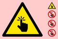 Vector Finger Click Warning Triangle Sign Icon