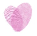 Vector Fingerprint Logo Symbol of Love Romantic Valentine Pink Heart with Finger Prints