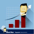 Vector of Fingerprint Man Characteristics Series. Business Man