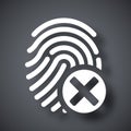 Vector fingerprint rejected icon
