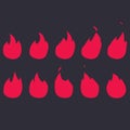 Vector Fire Animation Sequence. Sprite sheet flame