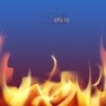 Vector fire . Background with the tongues of flame Royalty Free Stock Photo