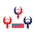 Vector fire banner background american eagle day. Royalty Free Stock Photo