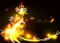 Vector fire flowers Royalty Free Stock Photo