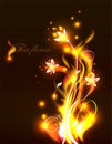 Vector fire flowers Royalty Free Stock Photo