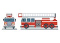 Vector fire truck Royalty Free Stock Photo