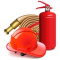 Vector Firefighter Concept with Red Helmet