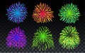 Vector Fireworks Set with transparency Royalty Free Stock Photo