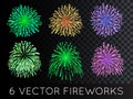 Vector Fireworks Set with transparency Royalty Free Stock Photo