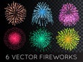 Vector Fireworks Set with transparency Royalty Free Stock Photo