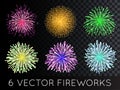 Vector Fireworks Set with transparency Royalty Free Stock Photo