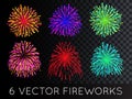 Vector Fireworks Set with transparency Royalty Free Stock Photo