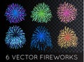 Vector Fireworks Set with transparency Royalty Free Stock Photo