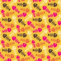 Vector fish bone pattern.Abstract seamless Royalty Free Stock Photo