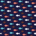 Vector fish seamless pattern. Royalty Free Stock Photo