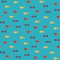 Vector fish seamless pattern. Royalty Free Stock Photo