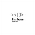 vector fishbone,monoline fish skeleton logo,simple background image template Royalty Free Stock Photo