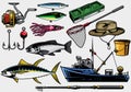 Fishing equipment in set