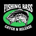 Fishing shirt design of largemouth bass fish Royalty Free Stock Photo