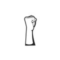 Vector fist hand revolution demonstration protestor fighter side view illustration