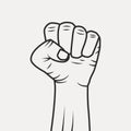 Vector Fist male hand isolated on a white background.