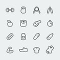 Vector fitness / bodybuilding icons set