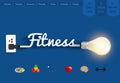 Vector fitness ideas concept creative light bulb design Royalty Free Stock Photo