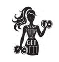 Vector fitness illustration Stay strong and get fit