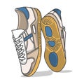 Vector fitness sneakers shoes for training, running shoe vector illustration