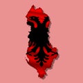 Vector flag Albania in the form of a map Royalty Free Stock Photo