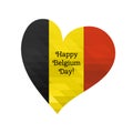 Vector flag of Belgium. Vector illustration for Belgian National Day. Belgian flag in trendy grunge style. Design template for pos