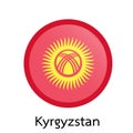 Vector flag button series - Kyrgyzstan