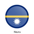 Vector flag button series - Nauru