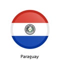 Vector flag button series - Paraguay