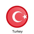 Vector flag button series - Turkey