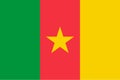 Vector flag of Cameroon. Proportion 2:3. Cameroonian national flag. Republic of Cameroon.