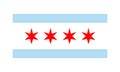 Vector Flag of Chicago simple flat design illustration Isolated on White Background Royalty Free Stock Photo