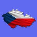 Vector flag Czech Republic in the form of a map Royalty Free Stock Photo