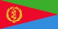 Vector flag of Eritrea. Proportion 1:2. Eritrean national flag. State of Eritrea.